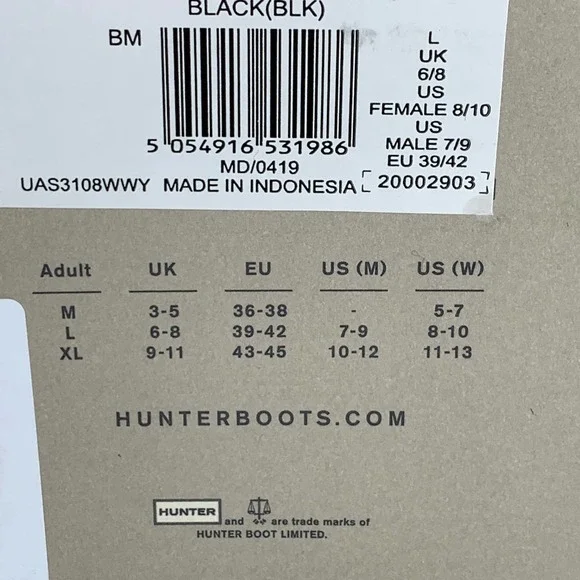 Hunter Black Sheepy Fleece Cuff Boot Sock NIB Sz L - Picture 5 of 6